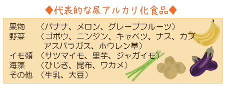 代表的な尿アルカリ化食品