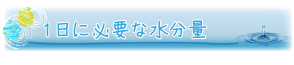 １日に必要な水分量