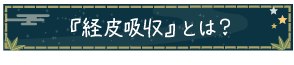 『経皮吸収』とは？