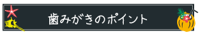 歯みがきのポイント