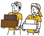 引っ越し業者さんが持っている荷物